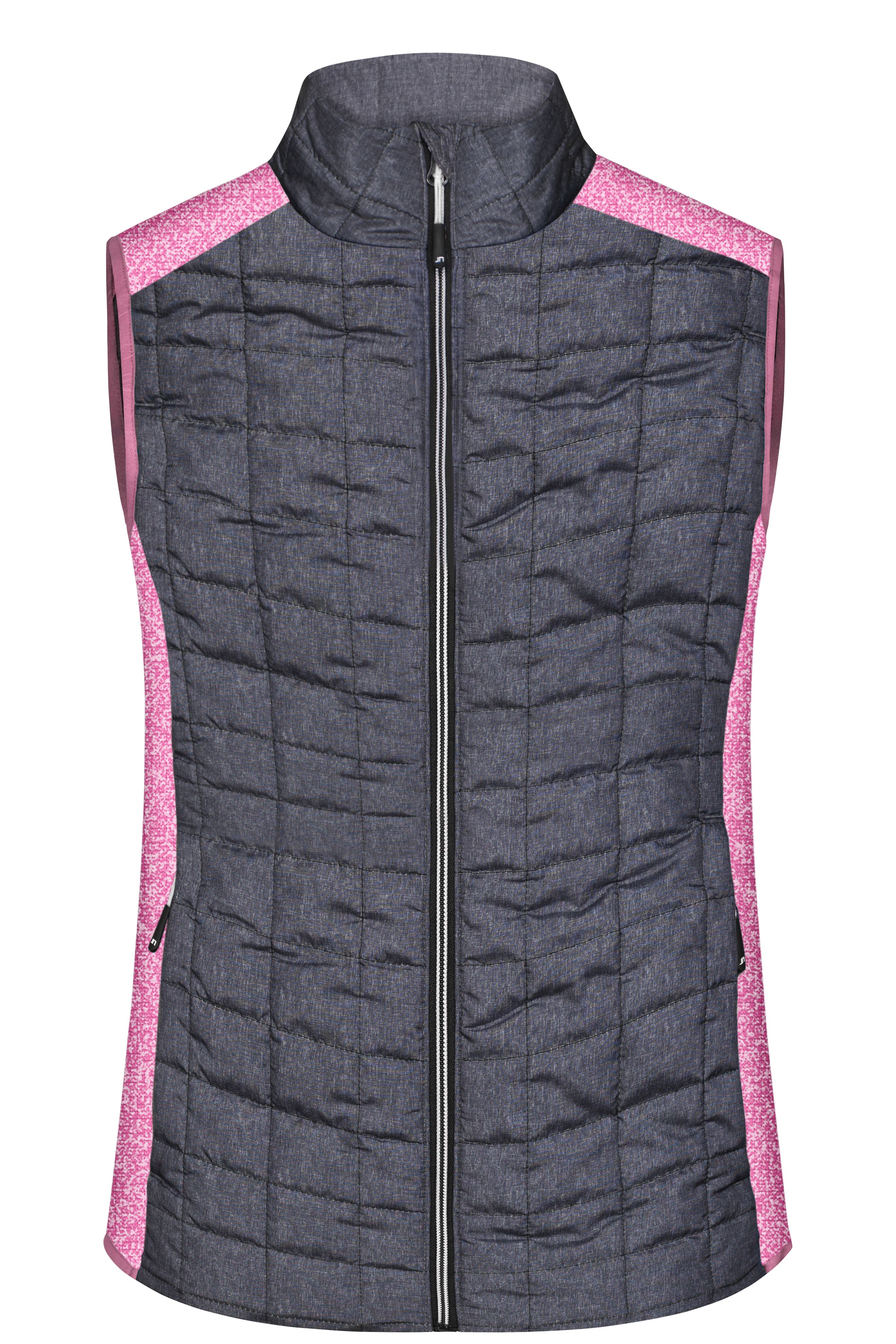 Damen Melange Strickfleece Hybridweste