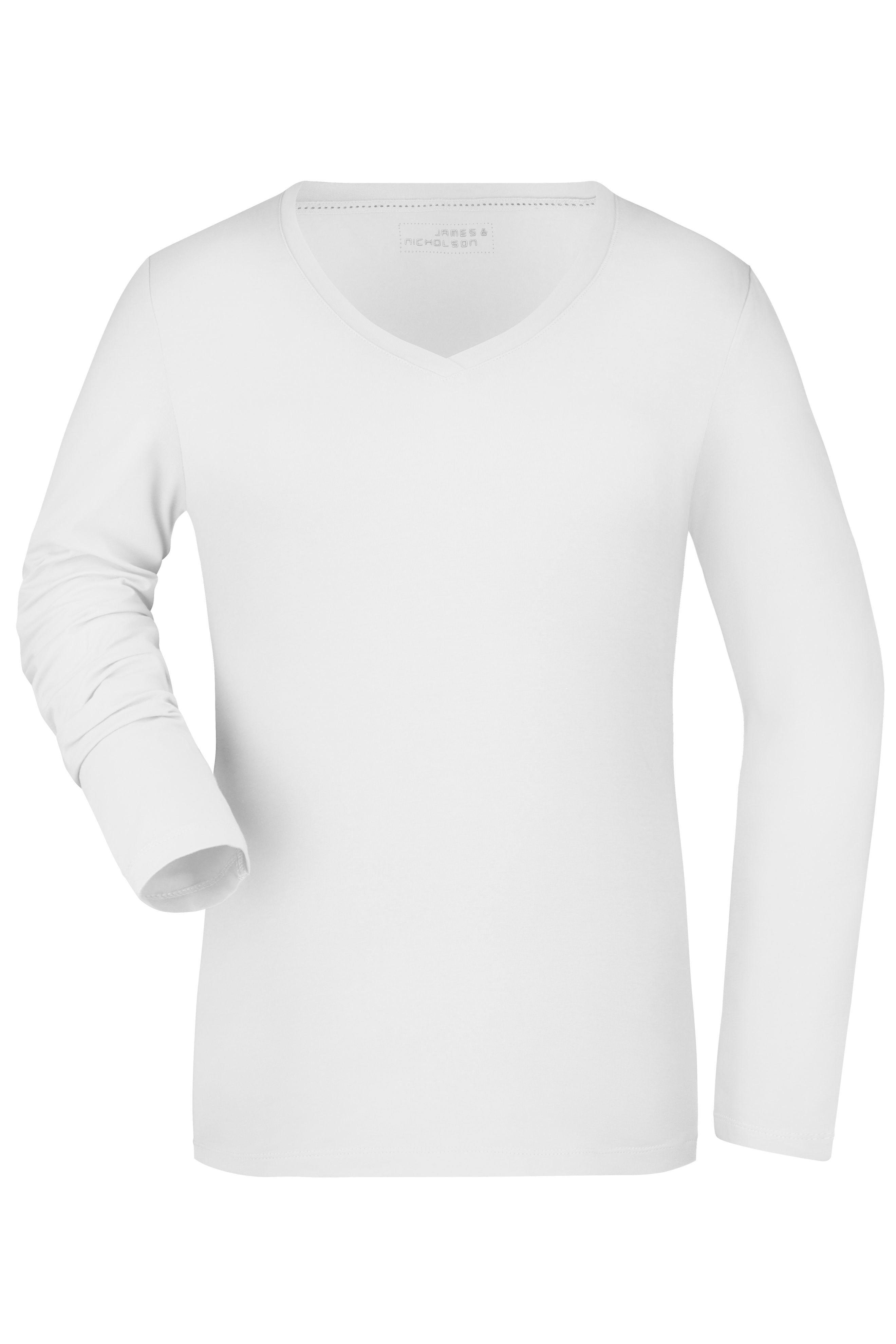 Damen Elastic Langarm V-Shirt